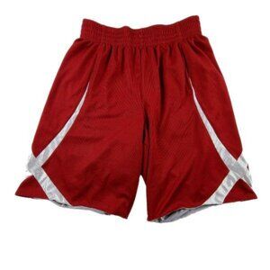 Athletic Shorts Mens Size Small Red White Striped Basketball Drawstring Running